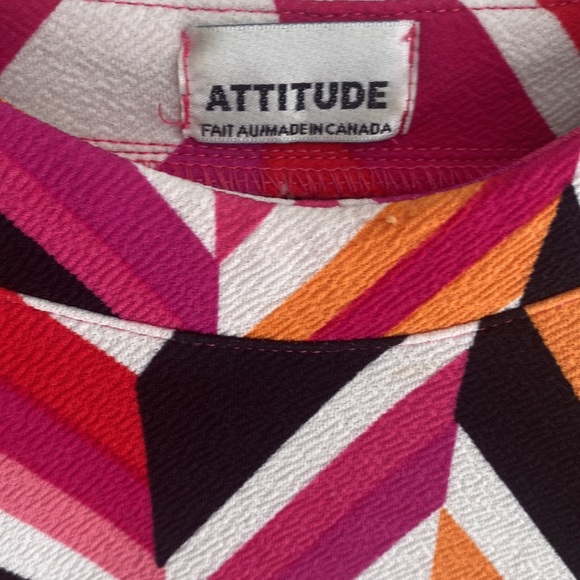 Attitude zigzag multicolored print top, Size XS/S - Picture 3 of 7